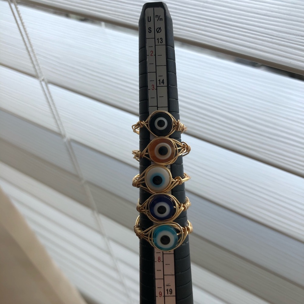 COLORFUL EVIL EYE RINGS! SWIPE➡️/READ BELOW⬇️ - Picture 3 of 6